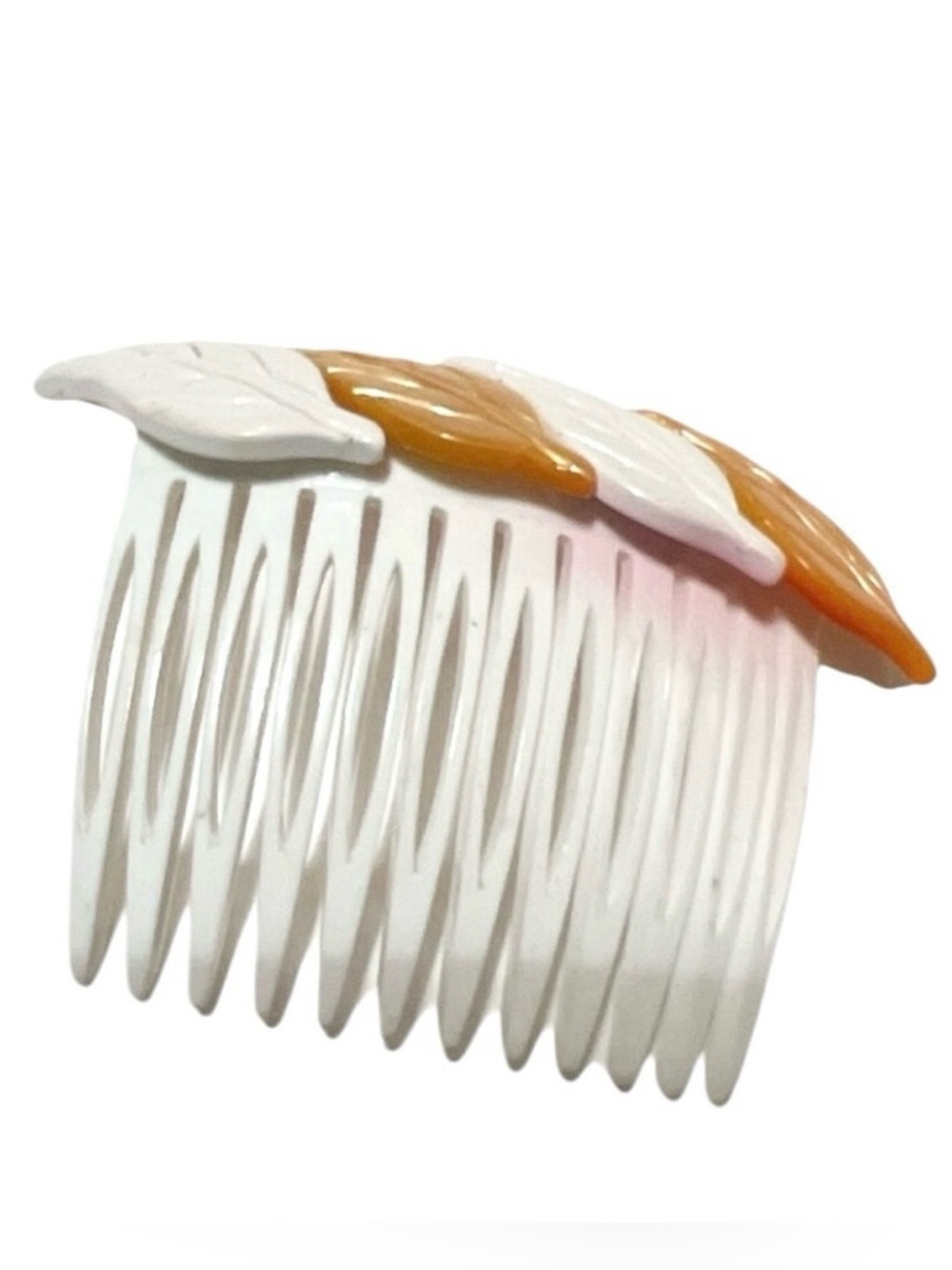 Vintage 1970’s Hippie Leaf Decorated Hair Comb, Deadstock, Made in‎ France